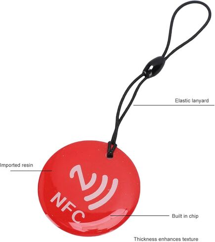 10 قطع من سلسلة مفاتيح NFC، قابلة للبرمجة NFC Fob NFC Key Fob Ntag213 Chip 35cm PVC الراتنج بطاقة متوافقة مع جميع أجهزة الهواتف المحمولة التي تدعم NFC باللون الأحمر in Kuwait