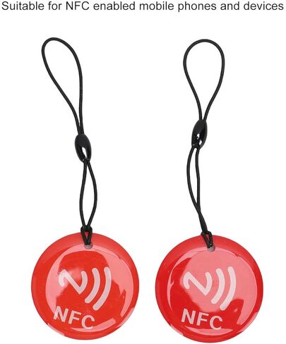 10 قطع من سلسلة مفاتيح NFC، قابلة للبرمجة NFC Fob NFC Key Fob Ntag213 Chip 35cm PVC الراتنج بطاقة متوافقة مع جميع أجهزة الهواتف المحمولة التي تدعم NFC باللون الأحمر in Kuwait