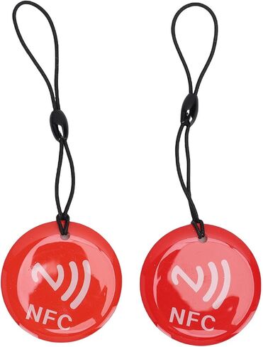 10 قطع من سلسلة مفاتيح NFC، قابلة للبرمجة NFC Fob NFC Key Fob Ntag213 Chip 35cm PVC الراتنج بطاقة متوافقة مع جميع أجهزة الهواتف المحمولة التي تدعم NFC باللون الأحمر in Kuwait