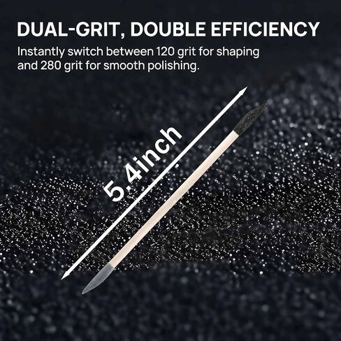 50 Pcs Double Ended Sanding Sticks 120/280 Grit Matchstick Sanding Tools 5.4 x 0.2 Inch Fine Detailing for Nails Plastic Models Wood Jewelry and Tight Spaces in Kuwait