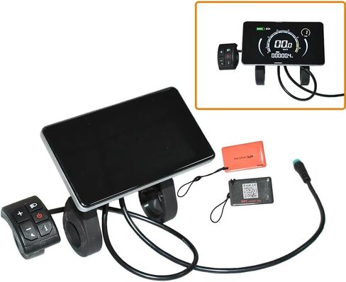 بروتوكول عرض LCD للدراجة الإلكترونية 2 فقط، 5 Pin 24V 36V 48V 60V كمبيوتر ركوب الدراجات، متوافق مع NFC، شاشة في الوقت الحقيقي، ABS أفقي، غير عالمي - تحقق من وحدة التحكم in Kuwait