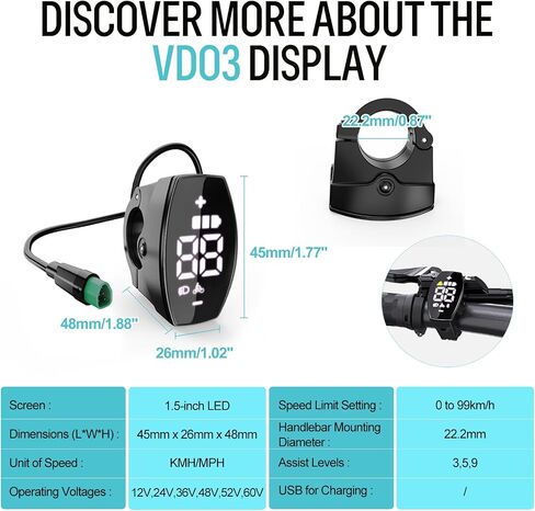 500W Electric Bike Conversion Kit - 125EVH 48V 350RPM Front Hub Motor, Upgraded Controller, LCD Display, PAS Sensor - Ebike Kit for City & Mountain Bikes, 44KMH / 27MPH in Kuwait