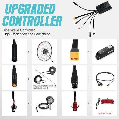 500W Electric Bike Conversion Kit - 125EVH 48V 350RPM Front Hub Motor, Upgraded Controller, LCD Display, PAS Sensor - Ebike Kit for City & Mountain Bikes, 44KMH / 27MPH in Kuwait