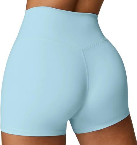 Pretty Sportswear Women's High Waist Yoga Shorts, Butt Lift, Soft Compression, Quick Dry, Cycling Gym Fitness sage Green in Kuwait