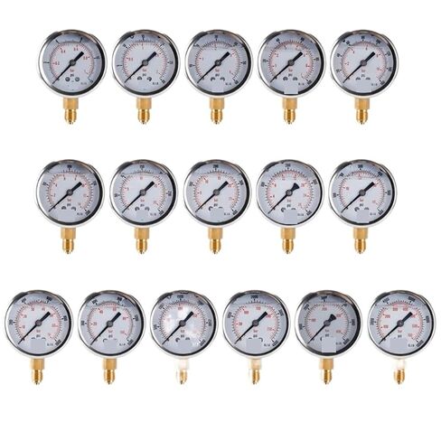 1pc 1/4 Pressure Compound Vacuum Gauge Glycerine Filled Gauges 68mm Dial Vac to 10000 Psi Bottom Mount(0-70bar 0-1000psi) in Kuwait