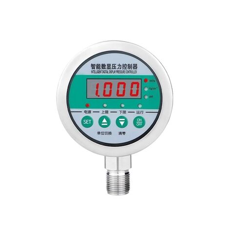 1pc Digital Pressure Gauge 80mm 24V Stainless Steel Control on-line and Off-line Pressure Oil Compressor Pressure Switch(NPT1-2 Back,0-1MPa) in Kuwait