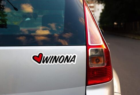 Squiddy Winona Minnesota Heart - Vinyl Sticker Decal for Phone, Laptop, Water Bottle (3" Wide) in Kuwait