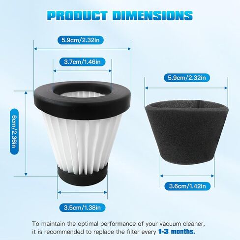 4 Pack F117 Filters Compatible with Dirt Devil Scorpion Handheld Vacuum Cleaner SD30025B, Part # AD40117, with 8 Foam Sleeves & 1 Brush by GRABOTE in Kuwait