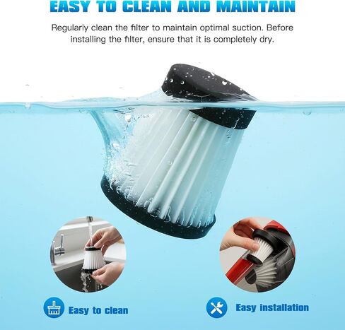 4 Pack F117 Filters Compatible with Dirt Devil Scorpion Handheld Vacuum Cleaner SD30025B, Part # AD40117, with 8 Foam Sleeves & 1 Brush by GRABOTE in Kuwait