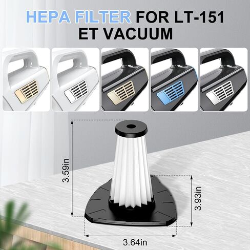 2 Pack HEPA Filter Replacement Parts Compatible with CKIKH LT-151 Handheld Vacuum, Washable Reusable Filters for Model 151 Car Vacuum Cleaner in Kuwait