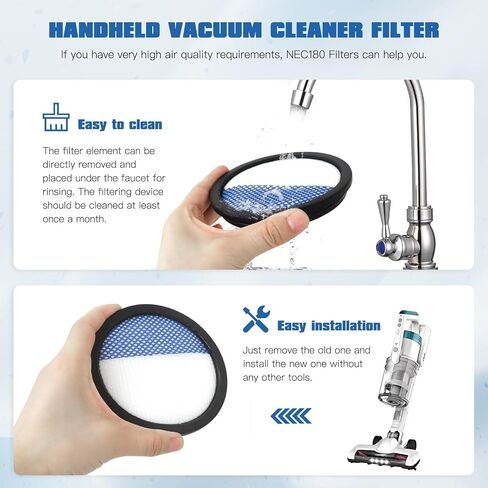 عبوة جديدة من 6 مرشحات بديلة لفلتر Rapidclean Pro المتوافق مع Eureka Model NEC180 NEC280TL NEC380 NEC480 NEC185 NEC186 NEC190 مكنسة كهربائية - سفينة أمريكية in Kuwait