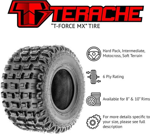 Terache 20x6-10 ATV UTV Tire 20x6x10 Sport Race 6 PR TE-MX - PAIR of 2 in Saudi Arabia