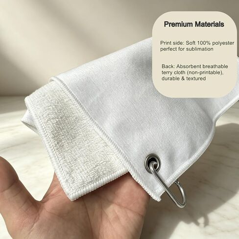 Blank Golf Sublimation Towel 58x26cm – 100% Polyester DIY Heat Transfer Towel for Custom Printing, 180°C/60s, Double-Sided, Perfect for Sports & Promotions (Short Plush) in Saudi Arabia