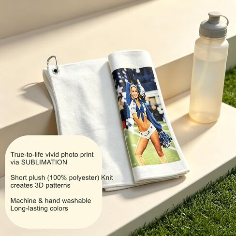 Blank Golf Sublimation Towel 58x26cm – 100% Polyester DIY Heat Transfer Towel for Custom Printing, 180°C/60s, Double-Sided, Perfect for Sports & Promotions (Short Plush) in Saudi Arabia