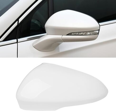 Compatible with Ford Fusion Side Mirror Cover Cap 2013 2014 2015 2016 2017 2018 2019 2020, Clip-on Passenger Side Mirror Caps Replacement W/Turn Light Bright White - Right in Saudi Arabia