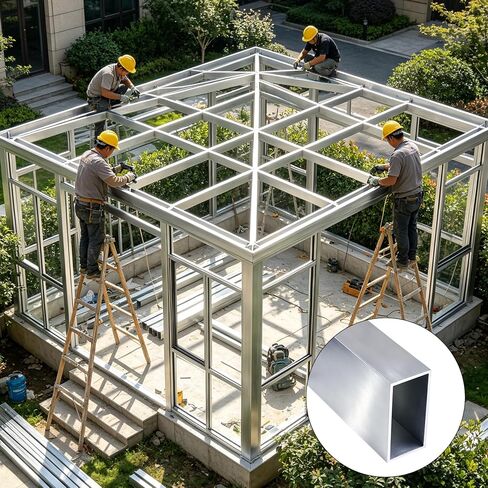 أنبوب مستطيل هيكلي من الألومنيوم مقاس 4 × 2 بوصة (جدار 1/4 بوصة)، بدون خياطة، 12 بوصة | من أجل مشاريع DIY الصناعية، الفناء الخلفي in Kuwait