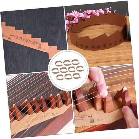 مجموعة ورق تحديد المواقع من BESPORTBLE مكونة من 10 قطع من Guzheng، خريطة وضع باللون البني الفاتح لأدوات Guzheng، المخططات التخطيطية وإرشادات التثبيت in Kuwait