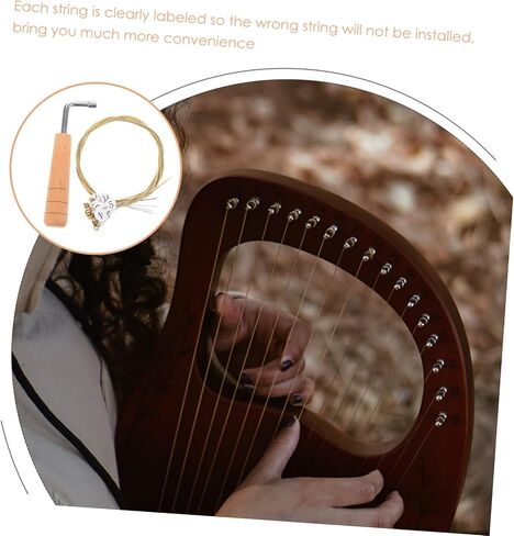 Milisten 16 سلسلة Lyre القيثارة سلسلة مجموعة استبدال سلاسل الآلات المعدنية مع ضبط وجع الملحقات الموسيقية للآلات الوترية in Kuwait