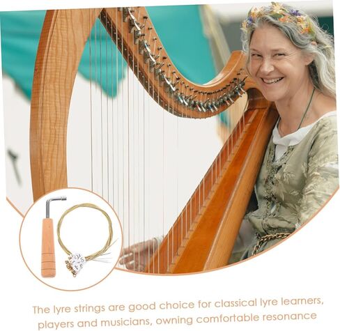Milisten 16 سلسلة Lyre القيثارة سلسلة مجموعة استبدال سلاسل الآلات المعدنية مع ضبط وجع الملحقات الموسيقية للآلات الوترية in Kuwait