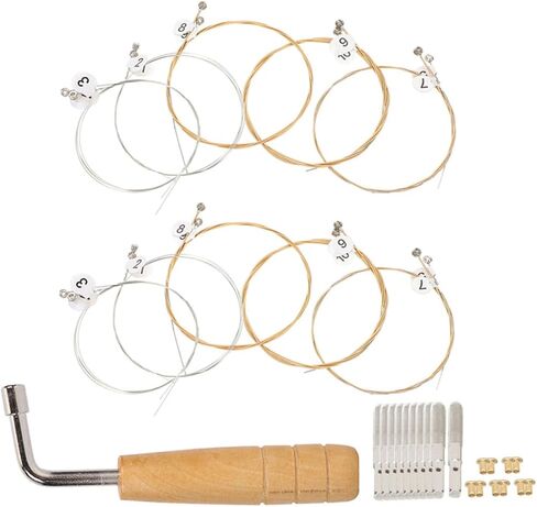 Toddmomy 1Set Lyre String Replacement Kit Strings Pegs Wrench for Lyre Harp Durable Parts for Easy Tuning Rich Overtones Full Resonance Musicians in Kuwait