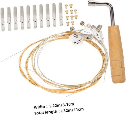 Toddmomy 1Set Lyre String Replacement Kit Strings Pegs Wrench for Lyre Harp Durable Parts for Easy Tuning Rich Overtones Full Resonance Musicians in Kuwait