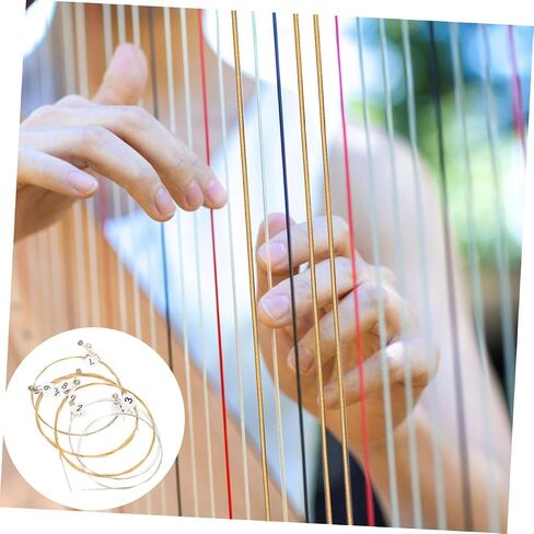 Toddmomy 1Set Lyre String Replacement Kit Strings Pegs Wrench for Lyre Harp Durable Parts for Easy Tuning Rich Overtones Full Resonance Musicians in Kuwait
