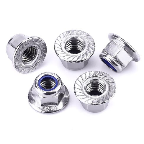 M3-0.5 Serrated Flange Hex Lock Nuts, 304 Stainless Steel 18-8 Hexagon Head Locknuts A2-70, DIN6926, Full Thread, Bright Finish, 50 PCS in Kuwait