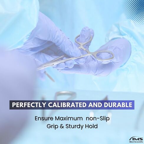 Kelly Hemostat Forceps Locking Tweezers Clamps with Curved Half Serrated Jaws 18cm Made of Stainless Steel in Kuwait