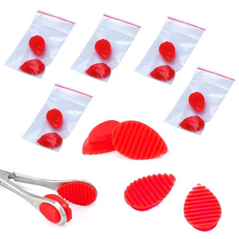 Pack of 5 Young Tongue Seizing Forceps (Rubber Jaws Only) in Kuwait