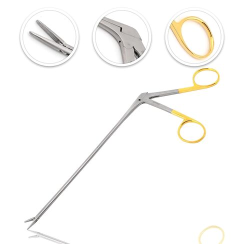 Cynamed Premium German Hartman Alligator Micro Forceps Serrated Gold Rings ENT Instruments Ear Wax Foreign Object Removal in Saudi Arabia