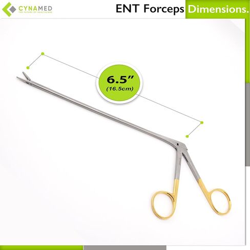 Cynamed Premium German Hartman Alligator Micro Forceps Serrated Gold Rings ENT Instruments Ear Wax Foreign Object Removal in Saudi Arabia