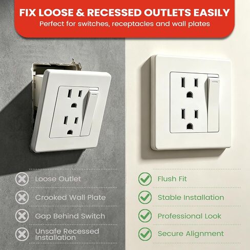193PCS Outlet Spacers Kit for Electrical Box, 104 Outlet Screw Spacers with 89PCS 6-32 Flat Head Mounting Screws, Electrical Outlet Extender Kit for Switches, Receptacles and Wall Plates in Saudi Arabia