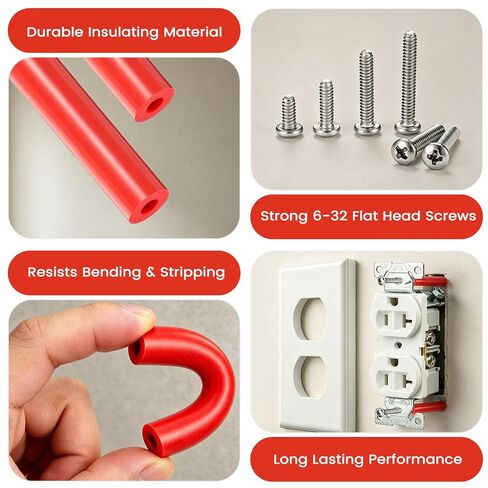 193PCS Outlet Spacers Kit for Electrical Box, 104 Outlet Screw Spacers with 89PCS 6-32 Flat Head Mounting Screws, Electrical Outlet Extender Kit for Switches, Receptacles and Wall Plates in Saudi Arabia