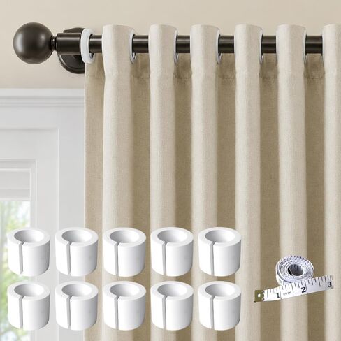 16Pcs Curtain Spacers for Grommet Drapes with 1 Soft Tape Measure - 50mm | Foam Material,Light Weight,Auto-Snap-Back,Easy Install No Tools,Keep Curtains Evenly Spaced and Neat,Accessories for Drapes in Kuwait