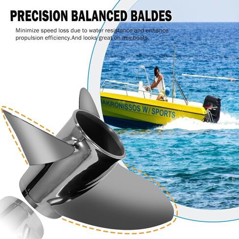 14 X 21 Stainless Steel Outboard Boat Propeller fit Suzuki Engines DF50AV/60AV/70A/90A/90/100/115/115SS/115A/140/140A HP Upgrade OEM 990C0-00610-21P 3 Blades 15 Spline Tooth, Prop RH in Saudi Arabia