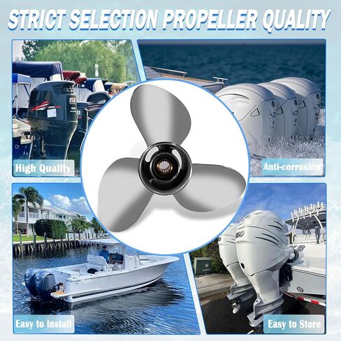 14 X 21 Stainless Steel Outboard Boat Propeller fit Suzuki Engines DF50AV/60AV/70A/90A/90/100/115/115SS/115A/140/140A HP Upgrade OEM 990C0-00610-21P 3 Blades 15 Spline Tooth, Prop RH in Saudi Arabia