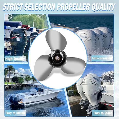 Upgrade 13 X 19 Stainless Steel Outboard Propeller OEM 58100-94561-019 fit Suzuki Engines 50-140HP 3 Blades 15 Spline Tooth Boat Prop RH in Saudi Arabia