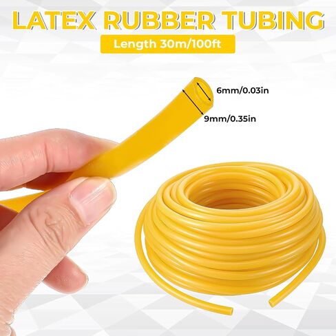 SHENLIU 100FT 3/8" OD 1/4" ID Natural Latex Rubber Tubing Surgical Tube for Home, Hospital, Laboratory in Kuwait