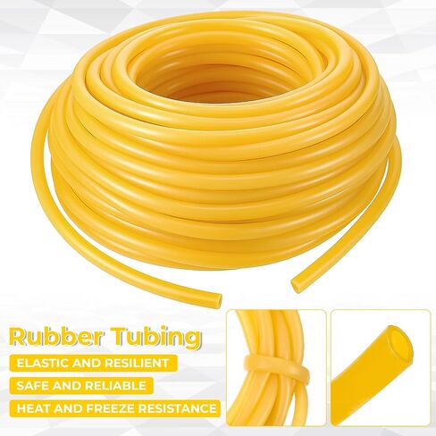 SHENLIU 100FT 3/8" OD 1/4" ID Natural Latex Rubber Tubing Surgical Tube for Home, Hospital, Laboratory in Kuwait