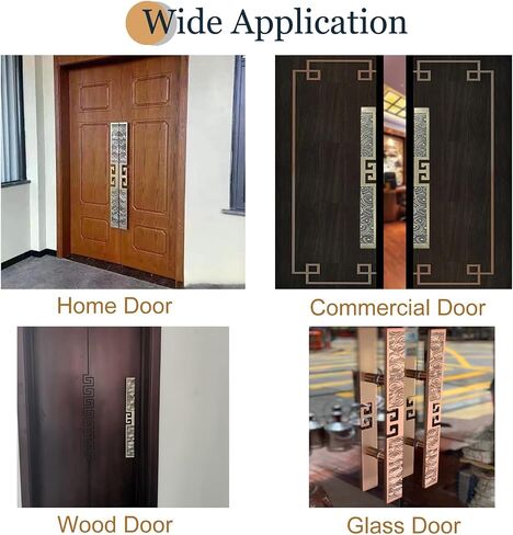 Stainless Steel Door Handle, 60cm (23.6") Bronze Exterior & Interior Push Pull Handle, Sleek Sliding Door Hardware for Home, Office, and Commercial Use in Kuwait
