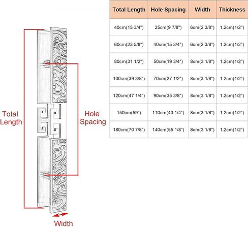 Stainless Steel Door Handle, 60cm (23.6") Bronze Exterior & Interior Push Pull Handle, Sleek Sliding Door Hardware for Home, Office, and Commercial Use in Kuwait