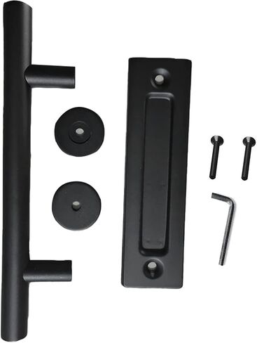 Dan&Dre Sliding Barn Door Handle 4.8mm Thick Carbon Steel Double Sided Push Pull Handle with Precise Cut Split Assembly for Barn Door Use (Round) in Kuwait