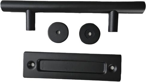 Dan&Dre Sliding Barn Door Handle 4.8mm Thick Carbon Steel Double Sided Push Pull Handle with Precise Cut Split Assembly for Barn Door Use (Round) in Kuwait