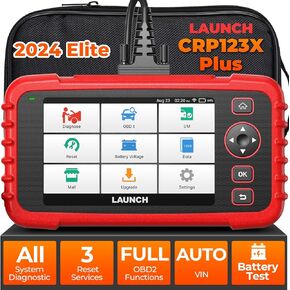 LAUNCH X431 CRP123XPlus Elite Obd2 الماسح الضوئي التشخيصي، 2024 OEM جميع أدوات فحص النظام مع SAS/خانق/إعادة ضبط الزيت لجميع السيارات، قارئ رمز الماسح الضوئي VIN obd2 التلقائي، اختبار البطارية، تحديث مجاني عبر الإنترنت