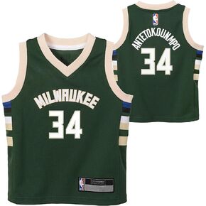 Giannis Antetokounmpo Milwaukee Bucks Green #34 Infants Toddler Team Color Home Swingman Jersey