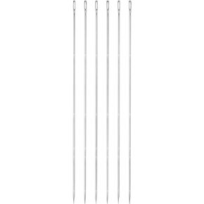 HARFINGTON 6pcs 12 Inch Upholstery Needles Large Eye Stitching Needles Stainless Steel Straight Hand Sewing Needles for Home Hand Sewing Leather Tapestry Embroidery Tufting Webbing Carpet