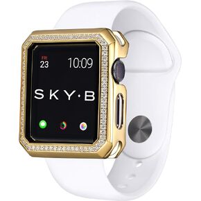 SkyB Deco Double Halo Protective Jewelry Case for Apple Watch Series 1, 2, 3, 4, 5, 6, SE devices - Gunmetal Color for 40mm Apple Watch