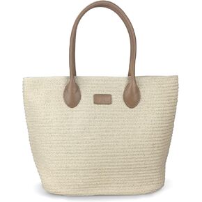 Straw Rattan Women Tote Summer Beach Shoulder Handbag Medium Size 17.8''x12.6"x5.1"