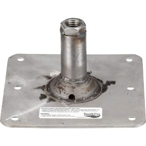 Attwood SP-67739-T Lock’N-Pin ¾-Inch Pin Base — 7x7-Inch Base, Threaded, Acetal Bushing, Pre-Drilled for Mounting,Silver