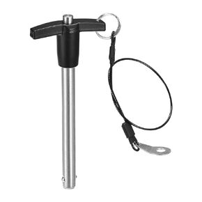 uxcell T Handle Lock Pins, 3/8" Pin Dia. 1-37/64" Usage Length Stainless Steel Push-Button Quick Release Pin with Lanyard Cable (9.5mm-40mm)